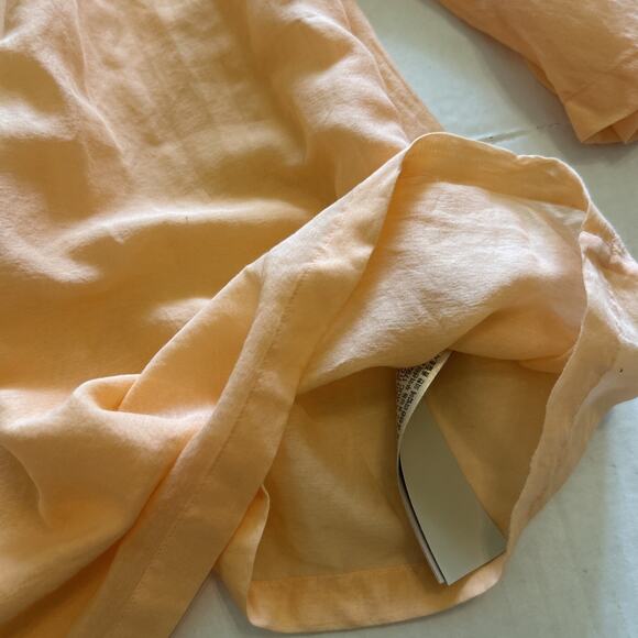 Massimo Dutti Blouse Women’s Size Large Orange Cotton Silk Blend Top Lagan Look - Picture 5 of 10